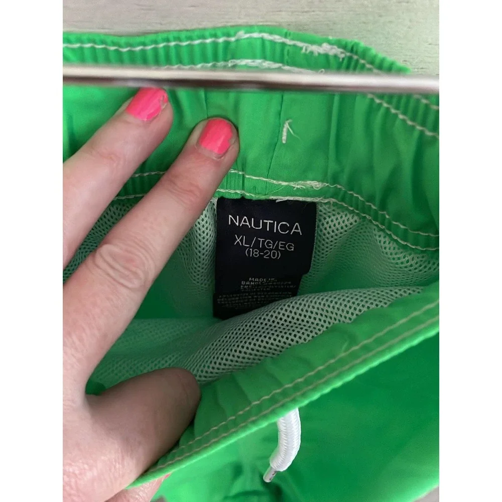 Nautica boys, neon green swim trunks new with tags size XL, 18/20